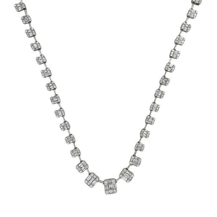 18kt White Gold Diamond Tennis Necklace