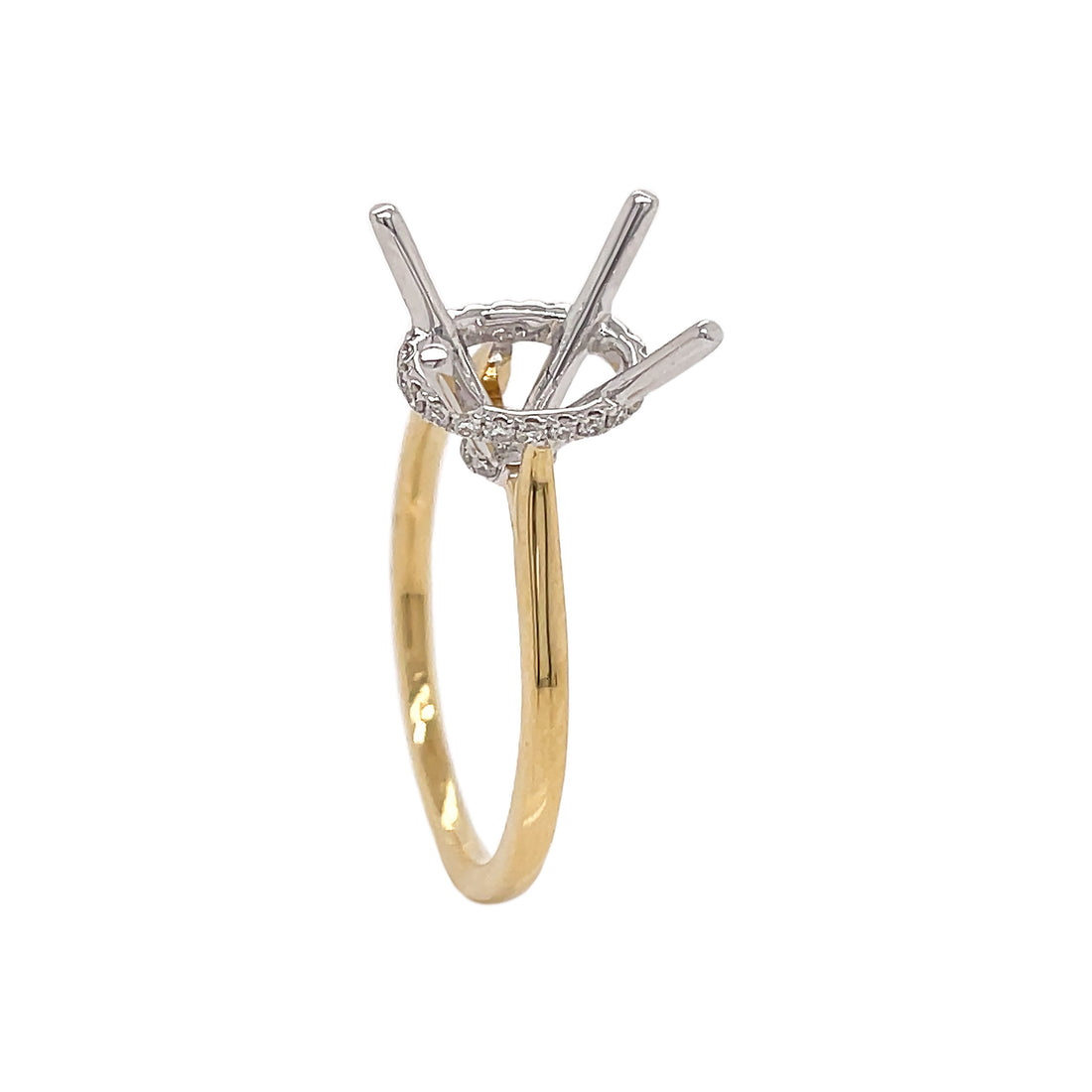 18kt Yellow And White Gold Diamond Semi Mount