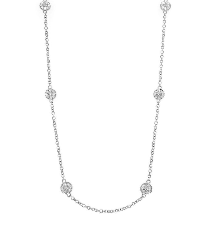 18Kt White Gold Diamonds-by-the-Inch Necklace
