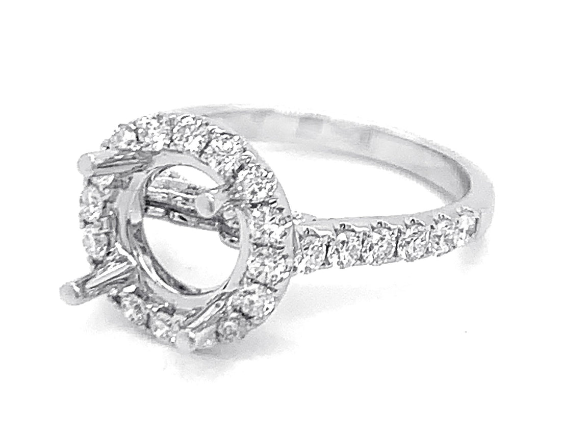 18kt White Gold Diamond Semi Mount