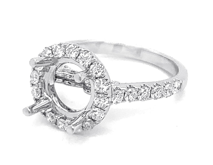 18kt White Gold Diamond Semi Mount