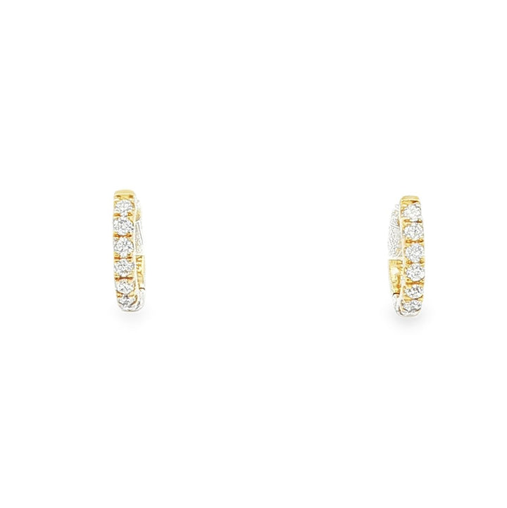 14kt Yellow Gold Diamond Huggie Earrings