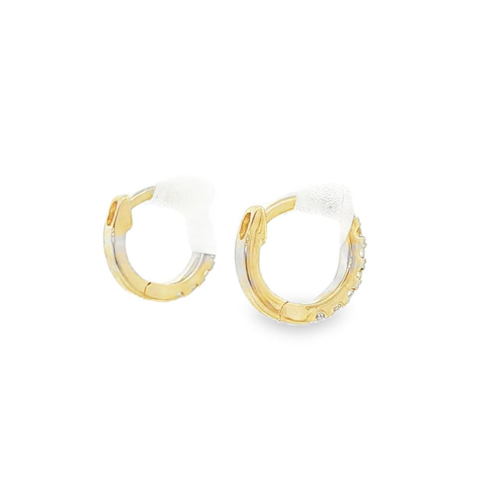 14kt Yellow Gold Diamond Huggie Earrings