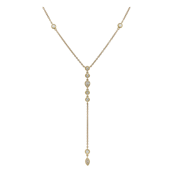 18kt Yellow Gold Diamond Dangling Necklace