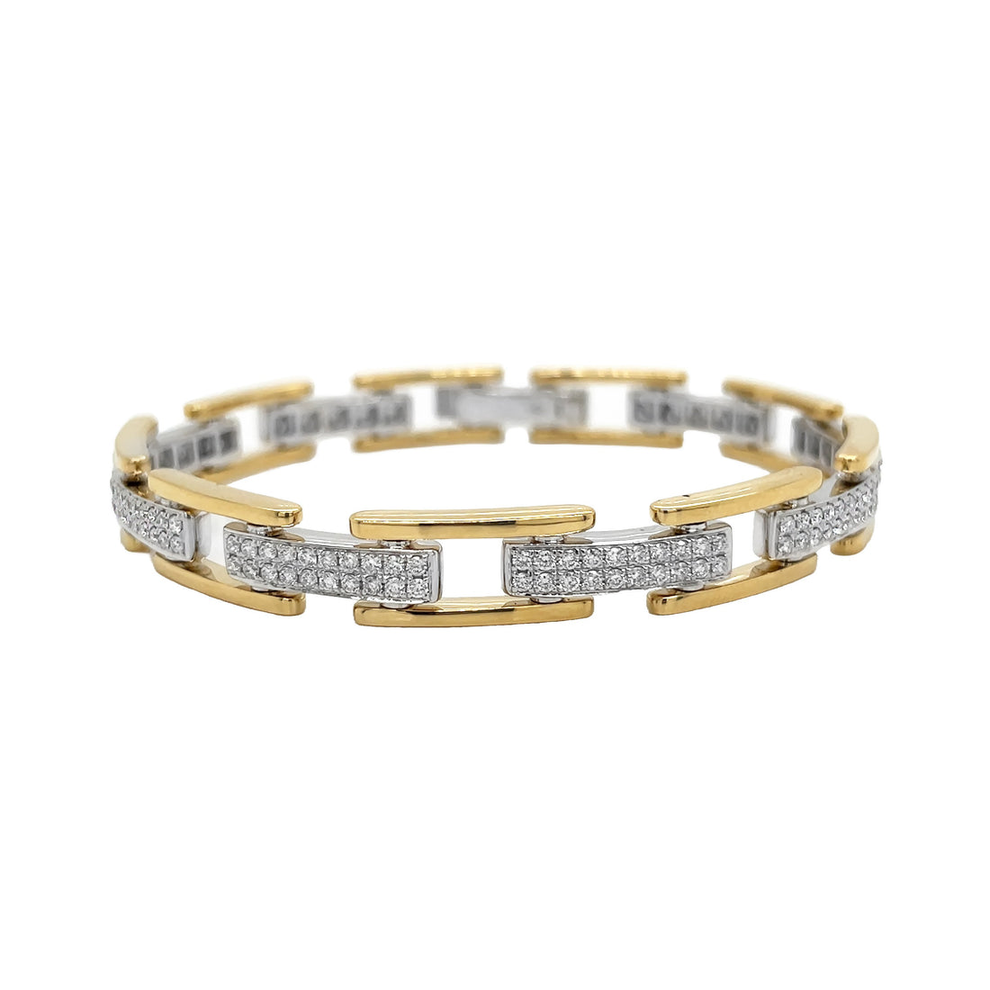 18kt Yellow and White Gold Diamond Link Bracelet