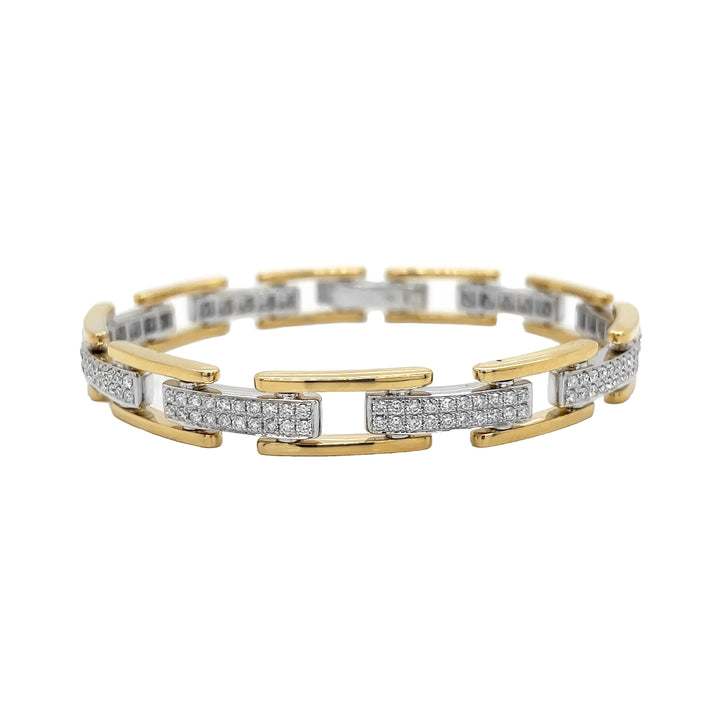 18kt Yellow and White Gold Diamond Link Bracelet