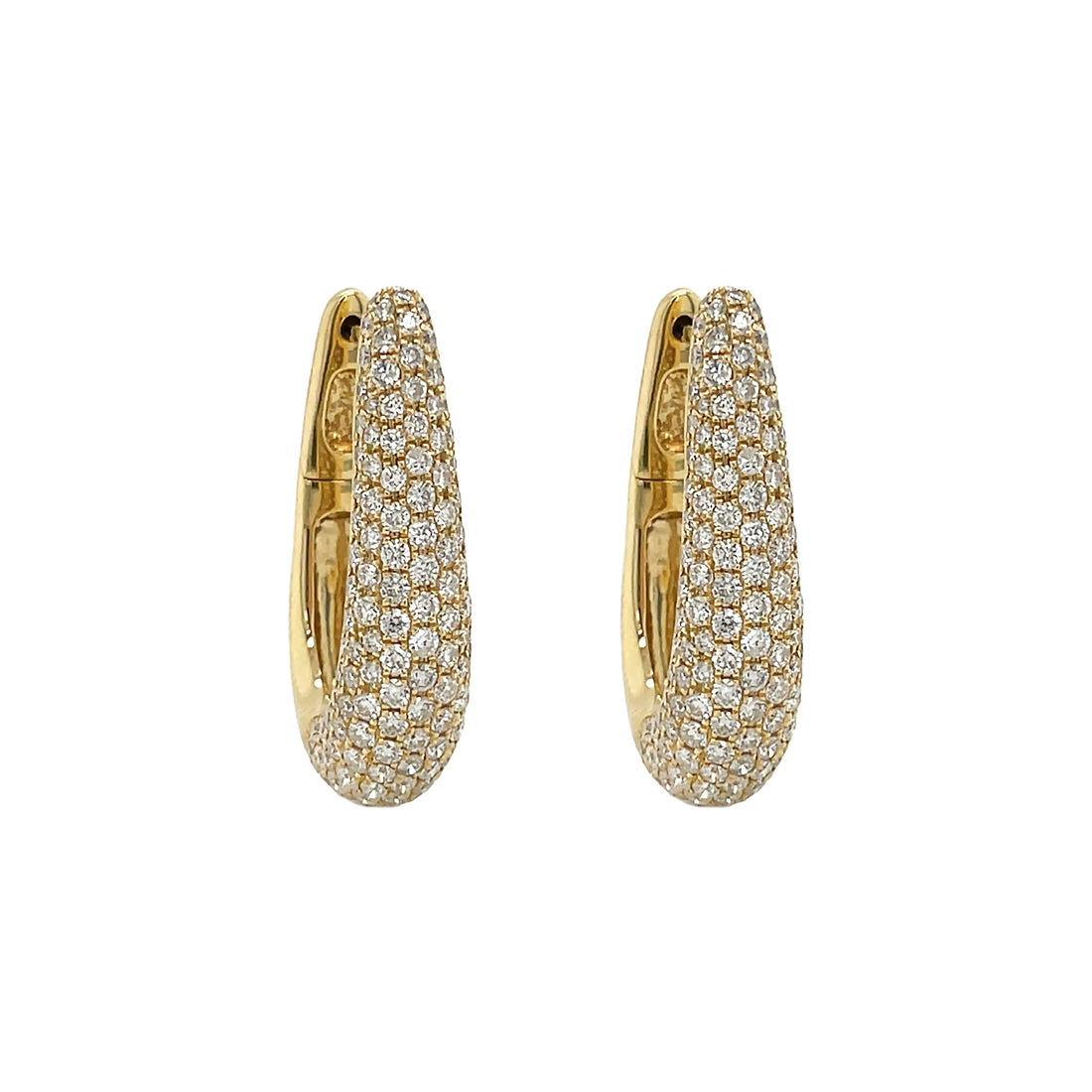 18kt Yellow Gold Diamond Hoops