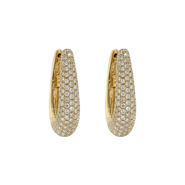 18kt Yellow Gold Diamond Hoops
