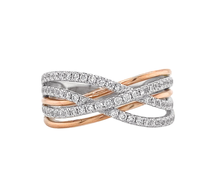 18kt White And Rose Gold Diamond Ring