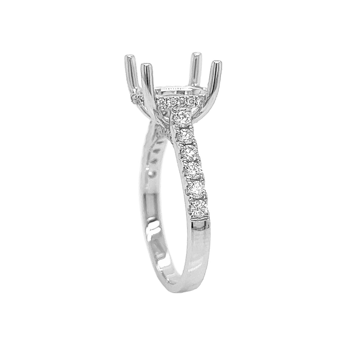 18kt White Gold Diamond Semi Mount