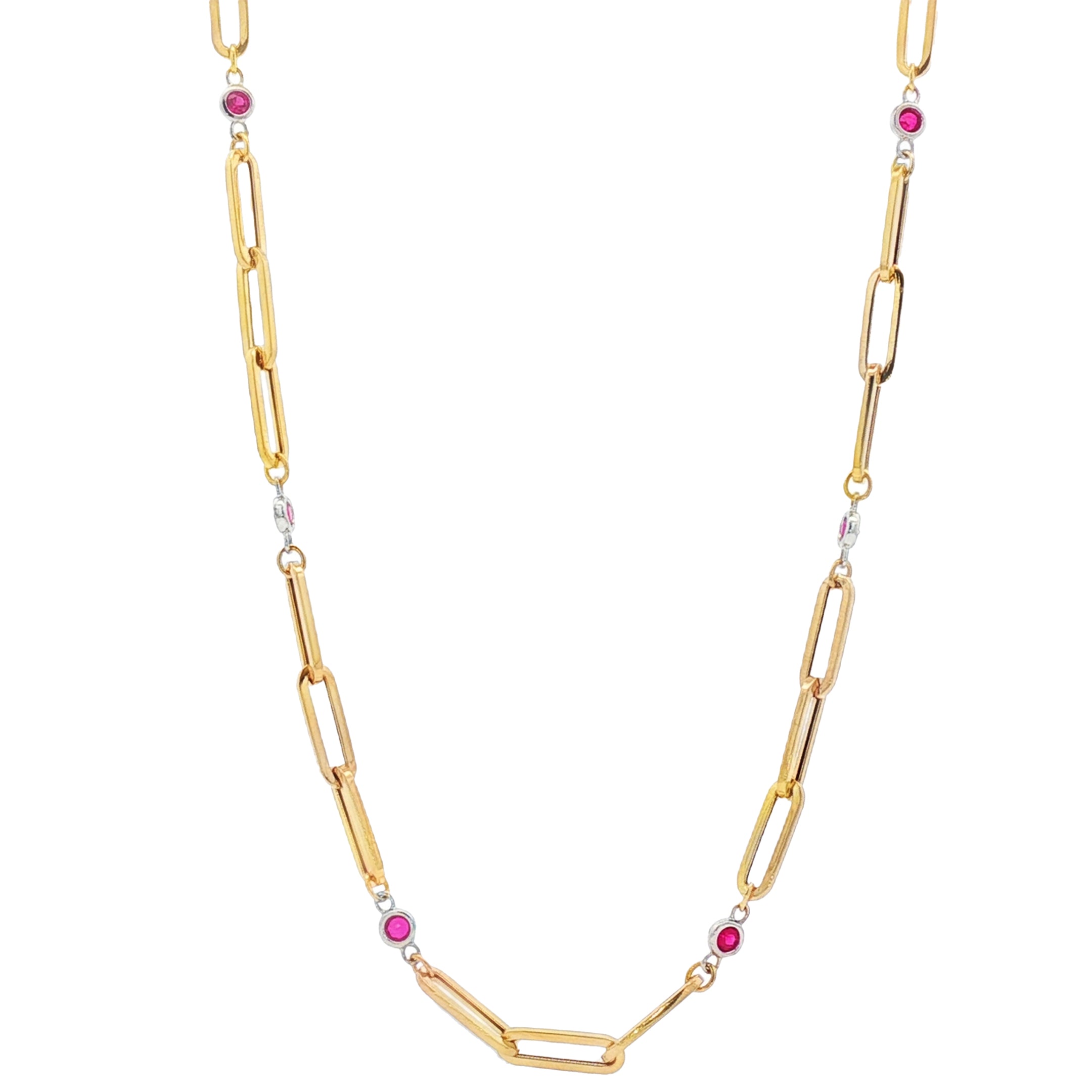 18kt Yellow And White Gold Ruby Necklace