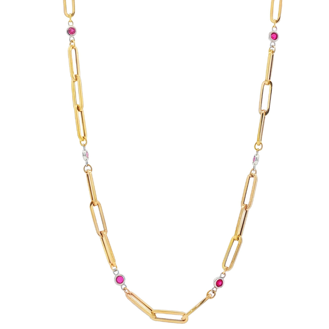 18kt Yellow And White Gold Ruby Necklace