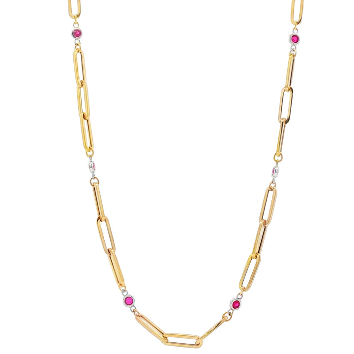 18kt Yellow And White Gold Ruby Necklace