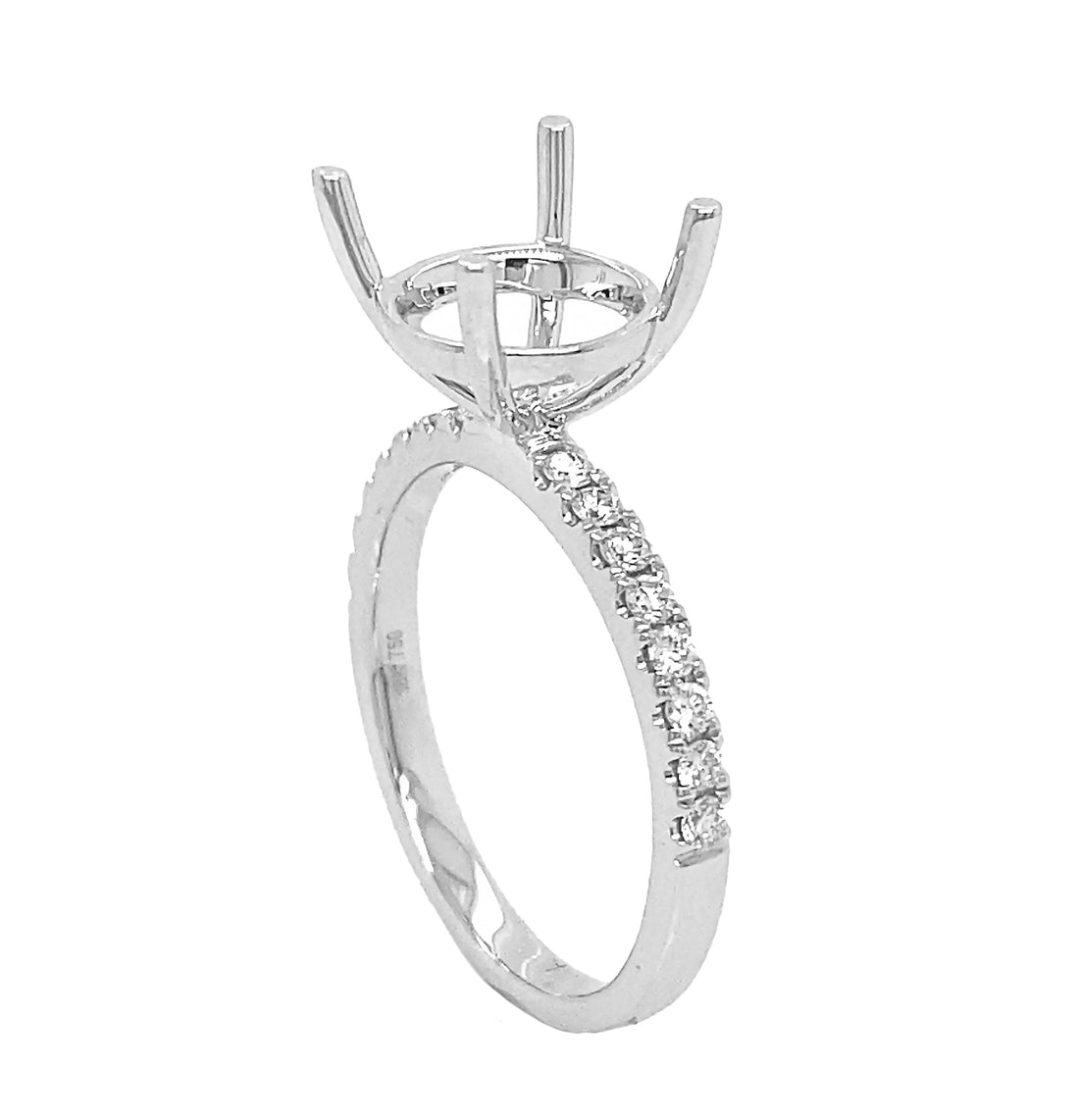 18kt White Gold Diamond Semi Mount
