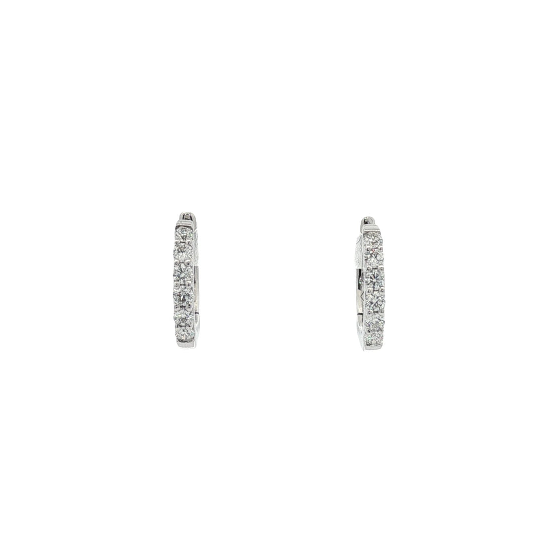 18kt White Gold Diamond Huggie Earrings