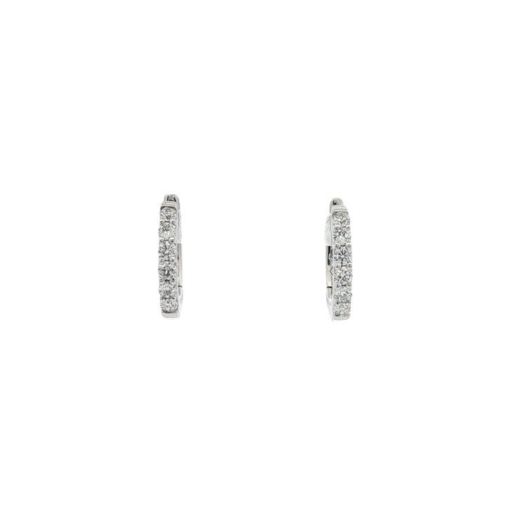 18kt White Gold Diamond Huggie Earrings