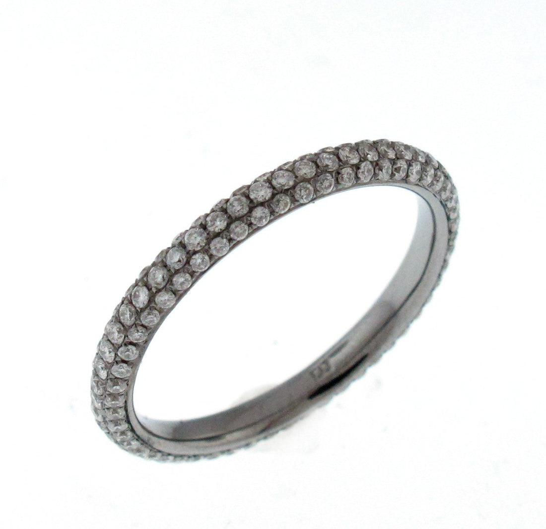 18kt Black Gold Diamond Eternity Band