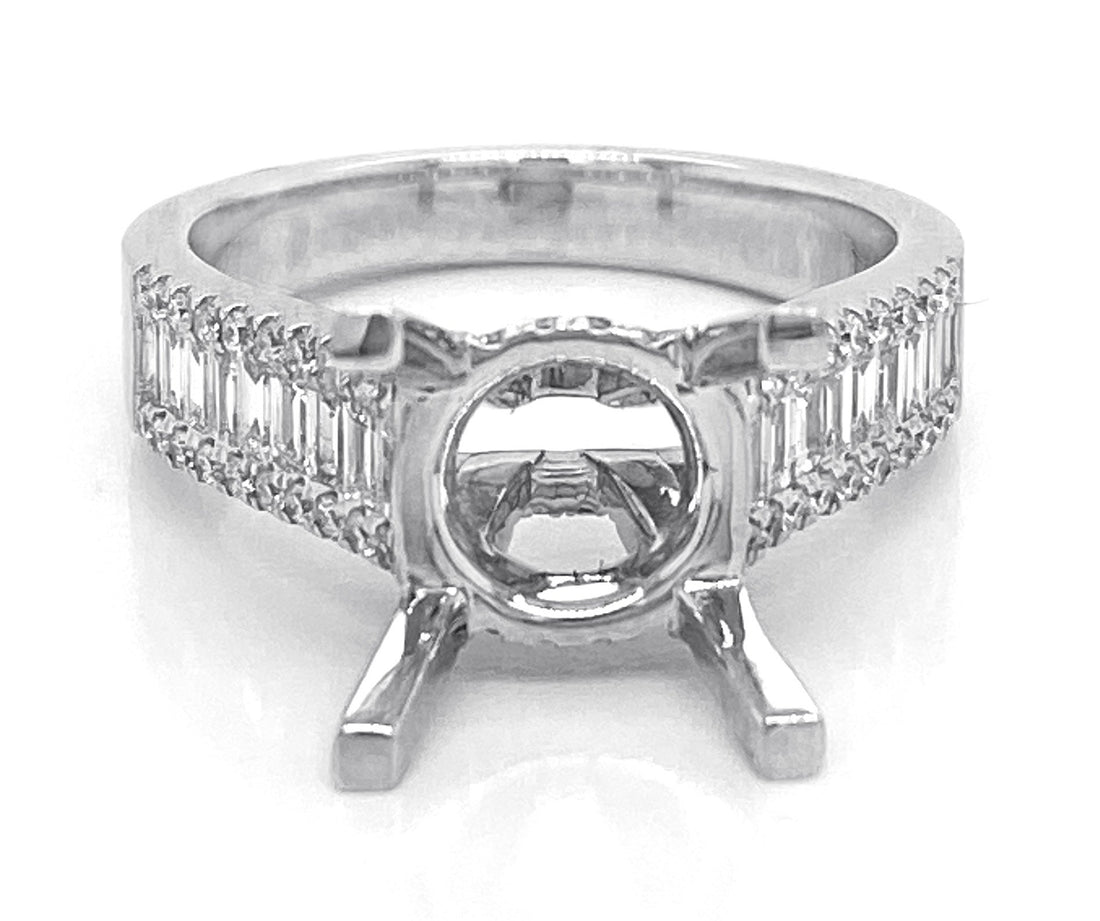 18kt White Gold Diamond Semi Mount