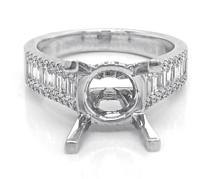 18kt White Gold Diamond Semi Mount