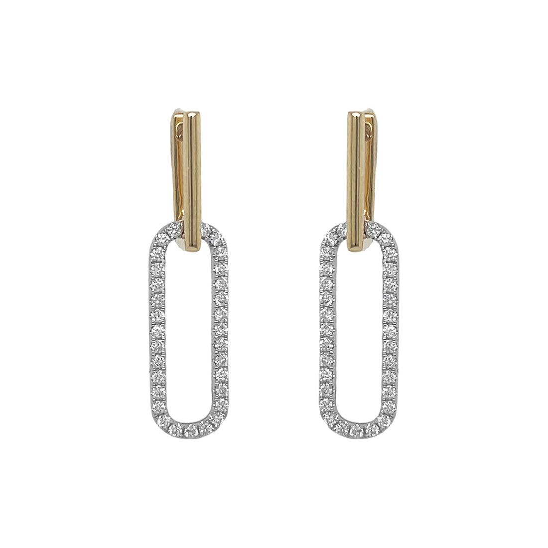 18kt Yellow and White Gold Diamond Link Earrings