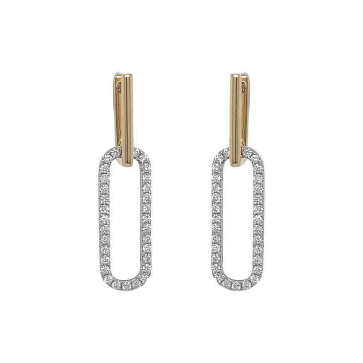 18kt Yellow and White Gold Diamond Link Earrings