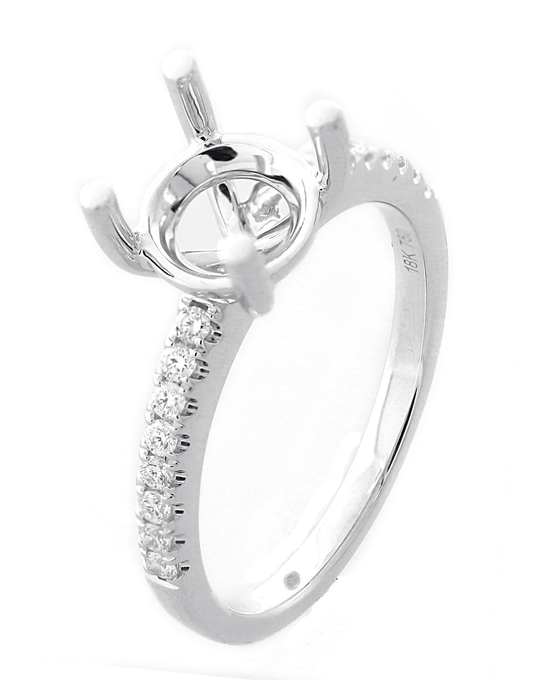 18kt White Gold Diamond Semi Mount