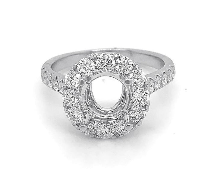 18kt White Gold Diamond Halo Semi Mount