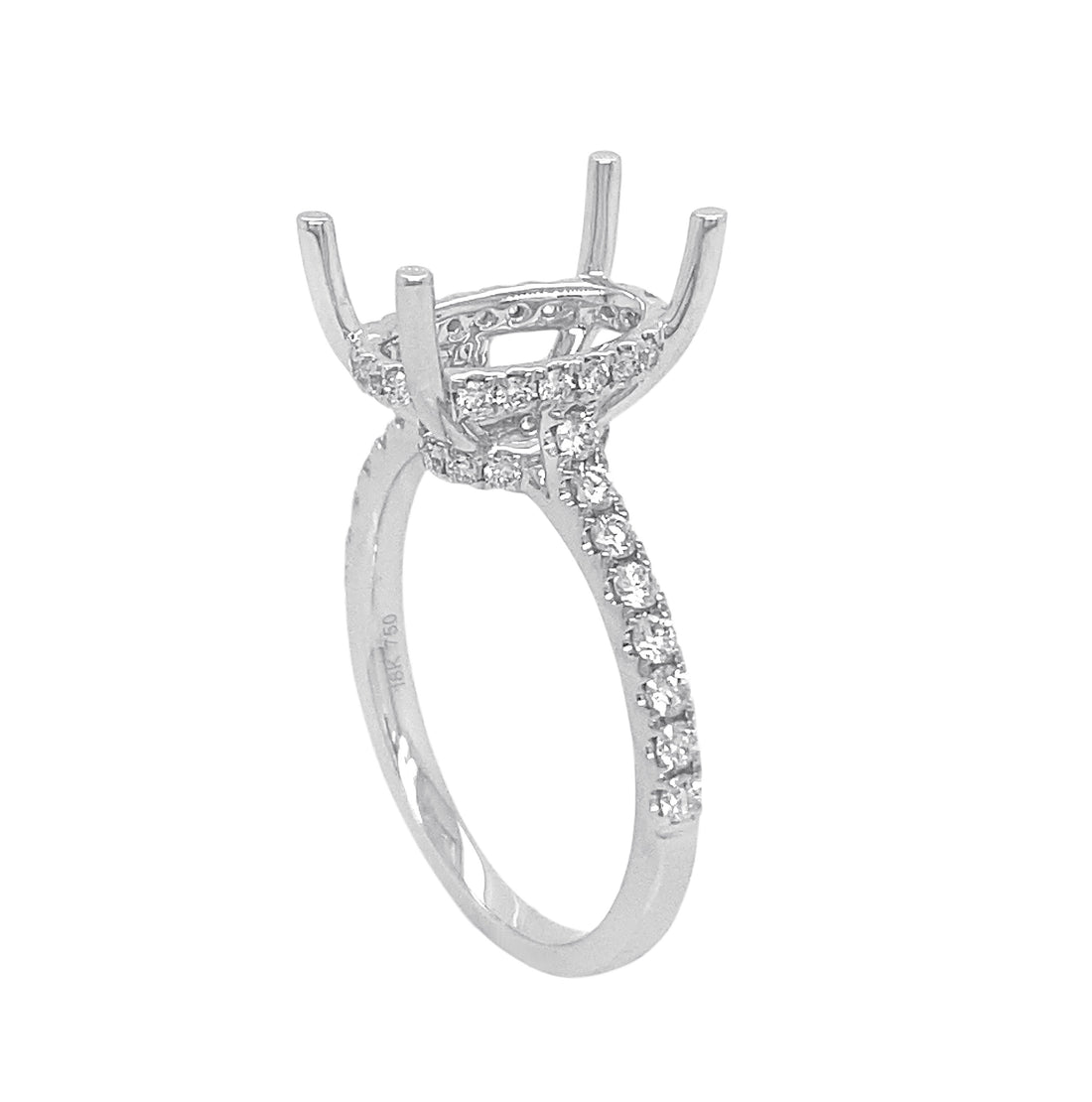 18kt White Gold Diamond Semi Mount