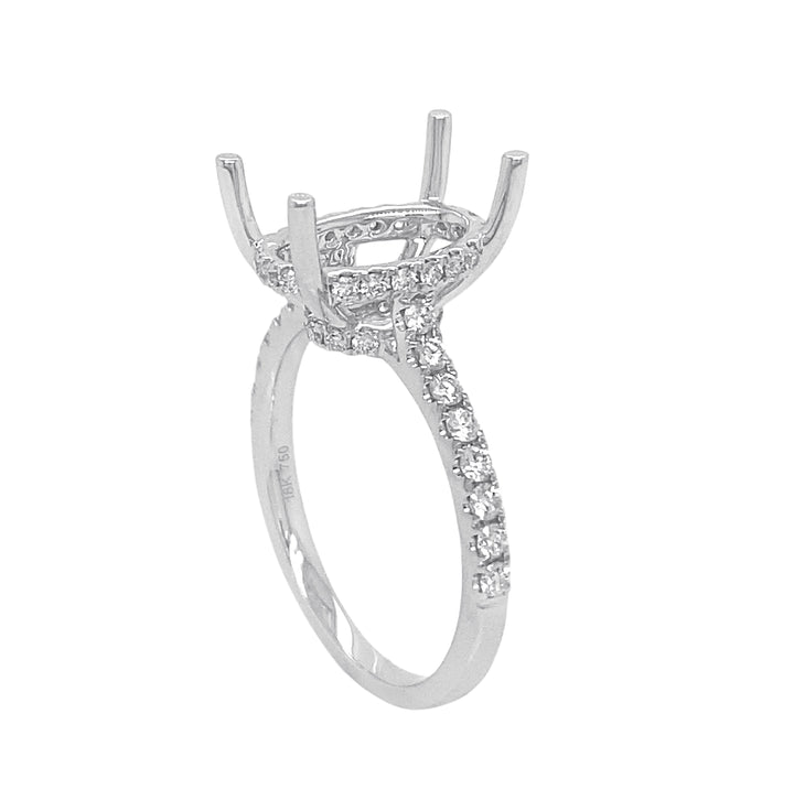 18kt White Gold Diamond Semi Mount