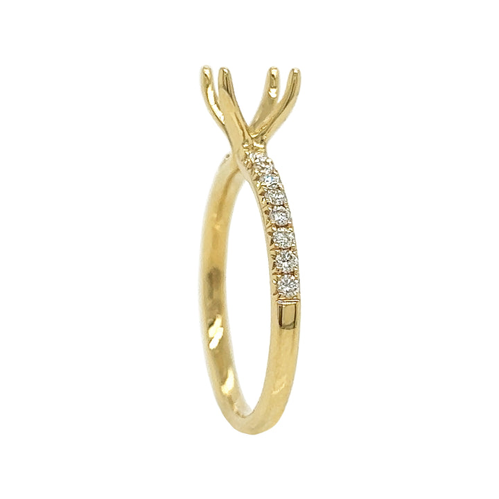 18kt Yellow Gold Diamond Semi-mount