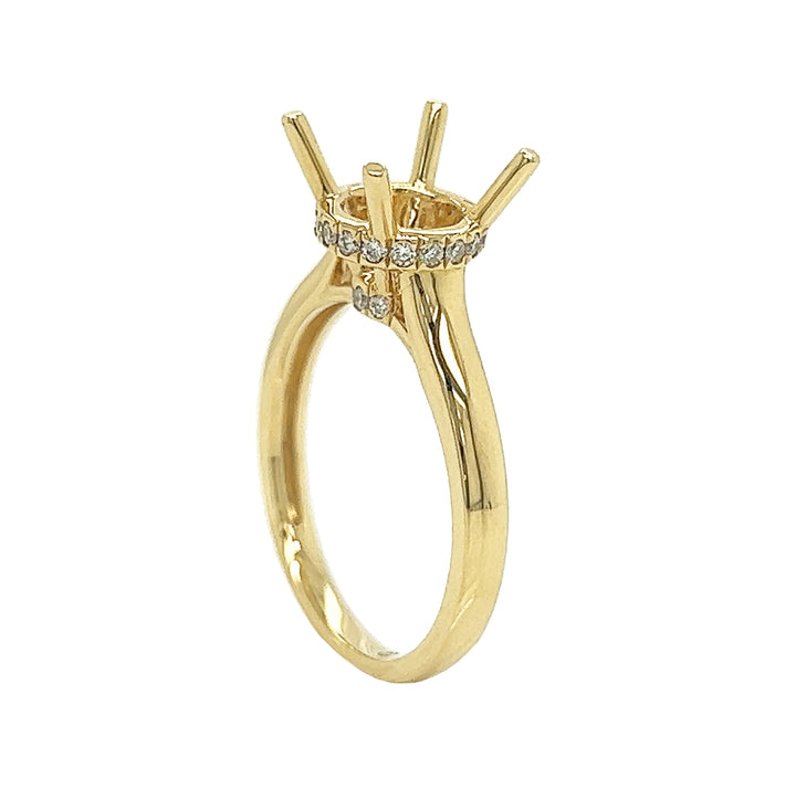 18kt Yellow Gold Diamond Semi-mount