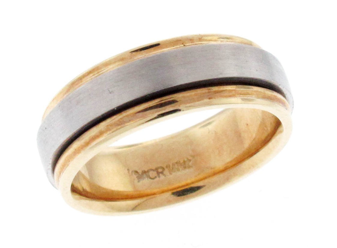14kt White And Yellow Gold Wedding Band