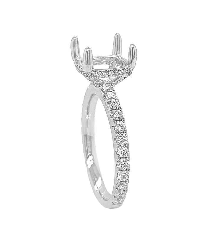 18kt White Gold Diamond Semi Mount