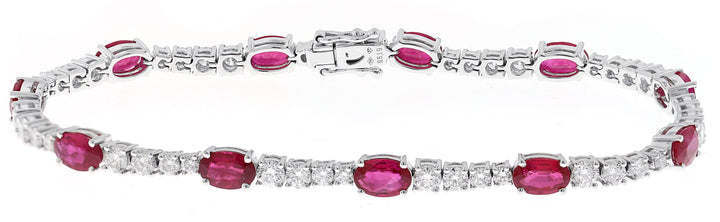 18kt White Gold Diamond And Ruby Bracelet