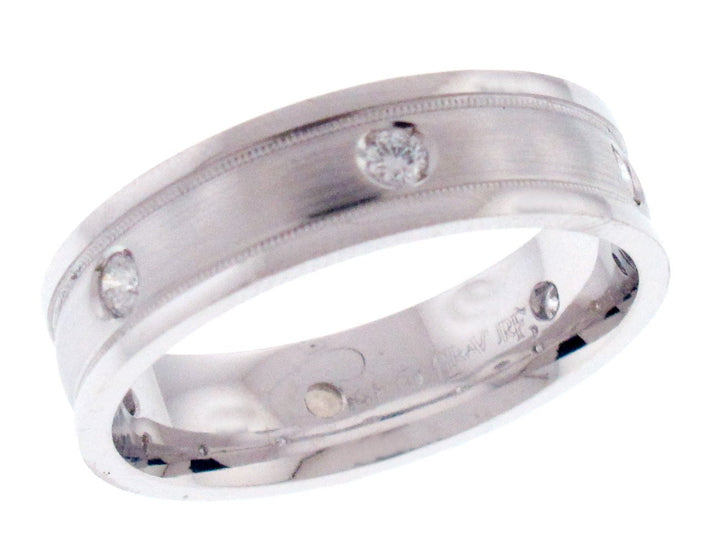 14kt White Gold Diamond Men`s Band