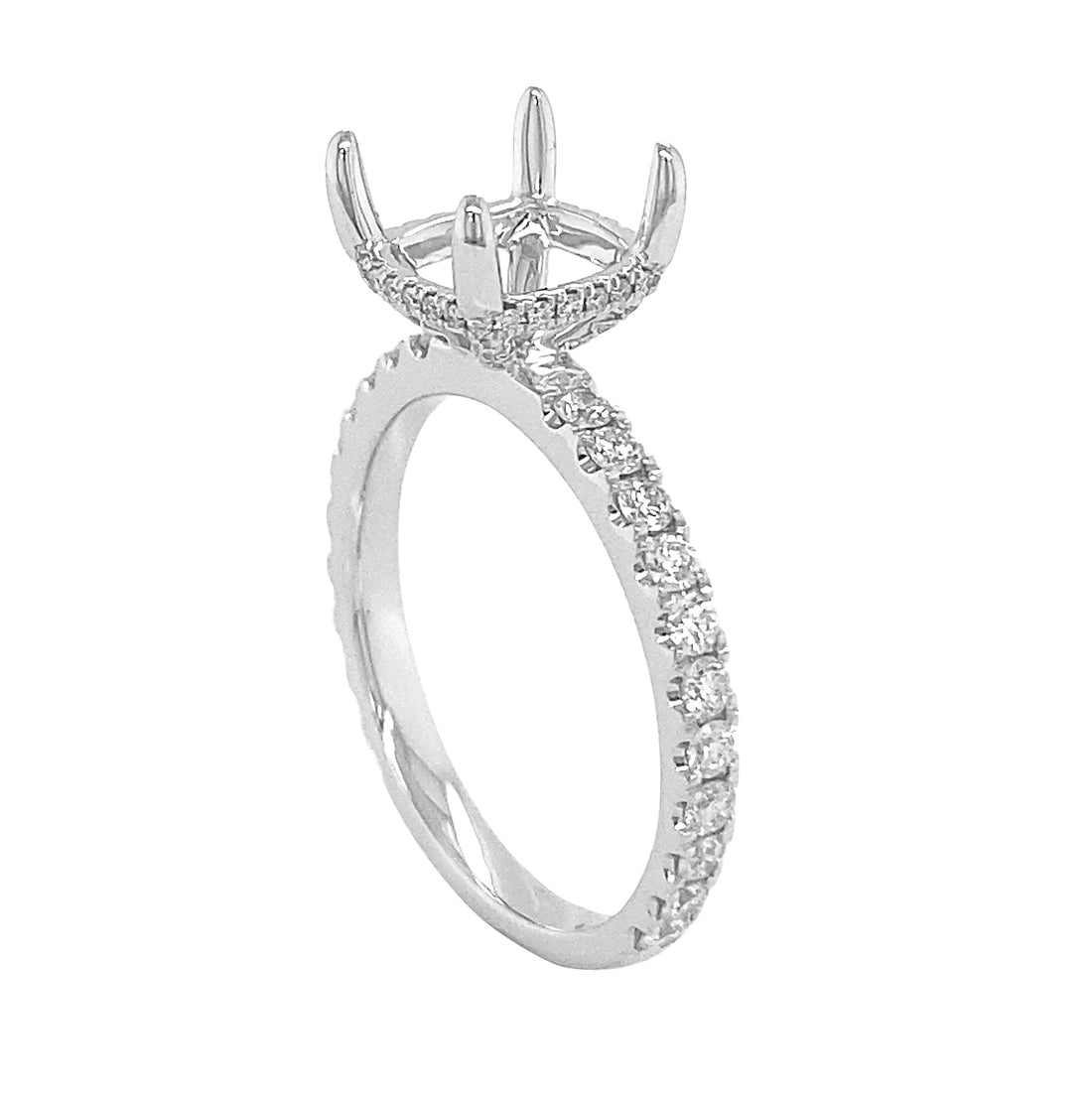18kt White Gold Diamond Semi Mount