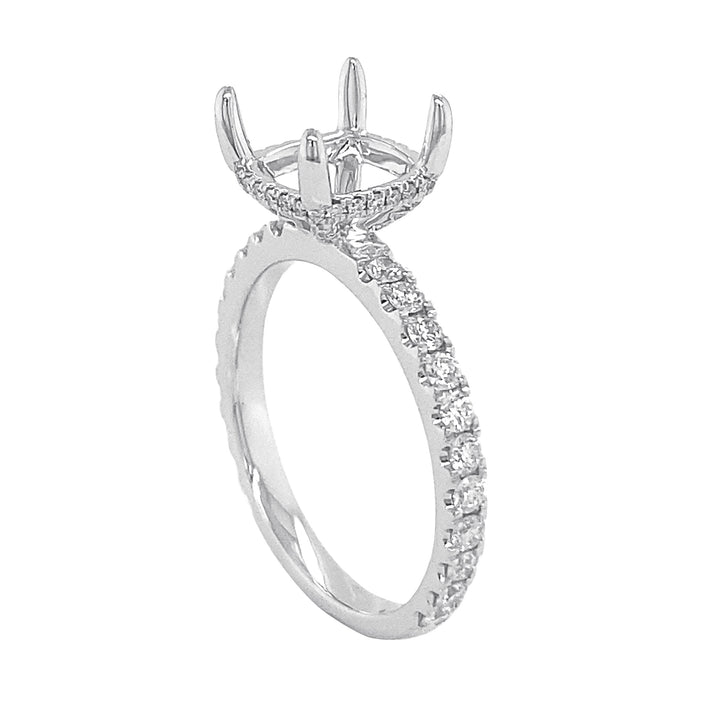 18kt White Gold Diamond Semi Mount