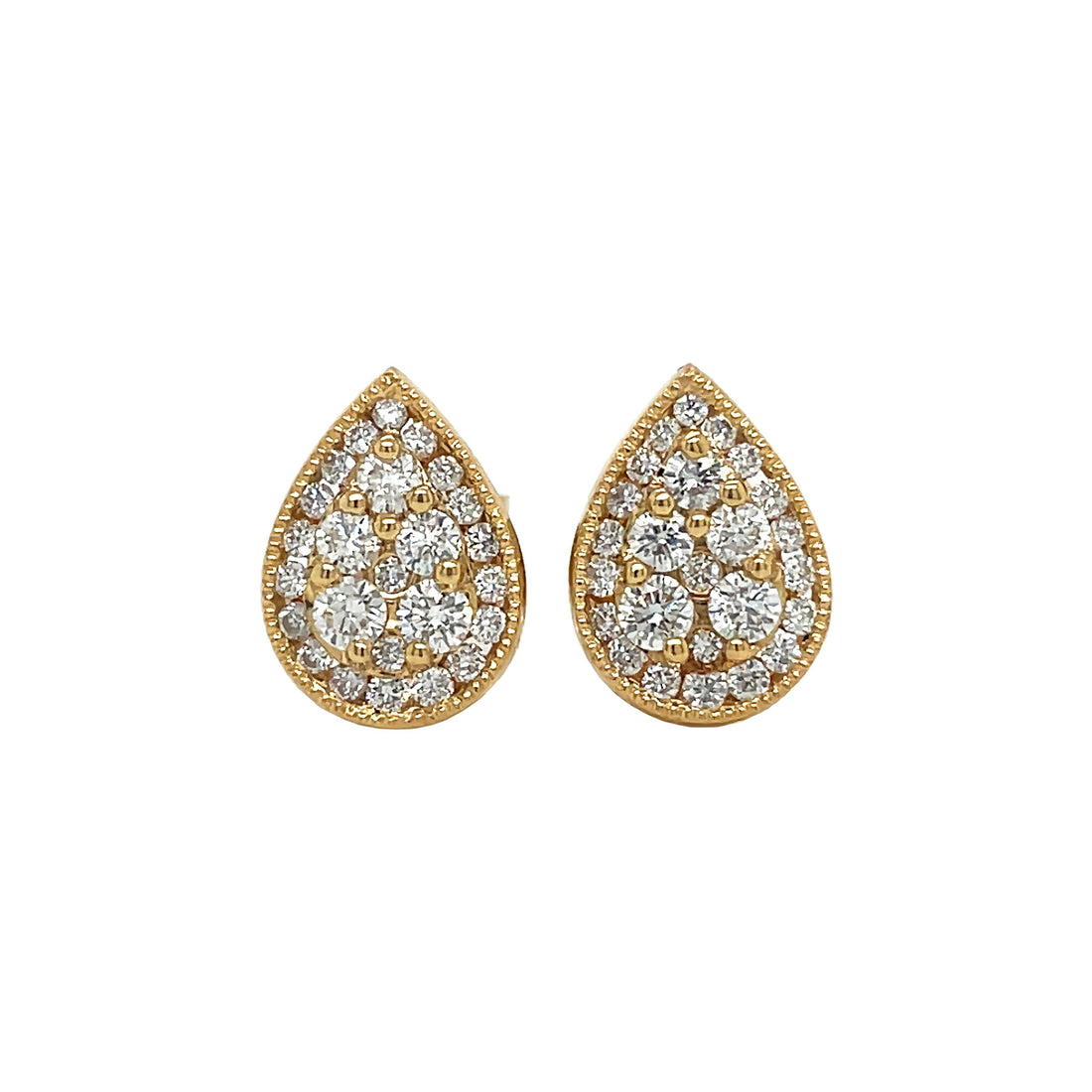 18kt Yellow Gold Diamond Earrings