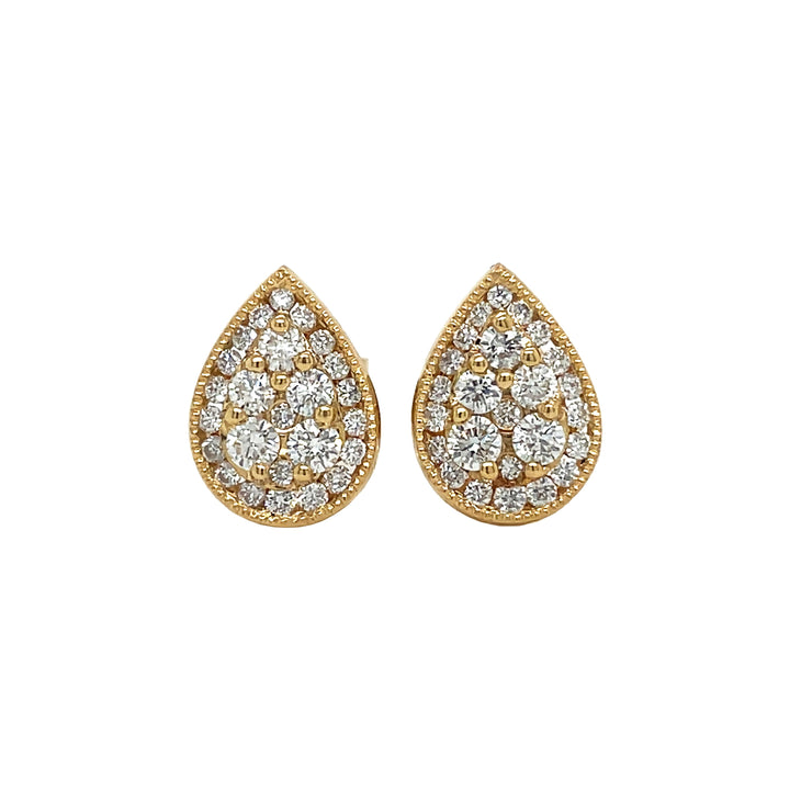 18kt Yellow Gold Diamond Earrings