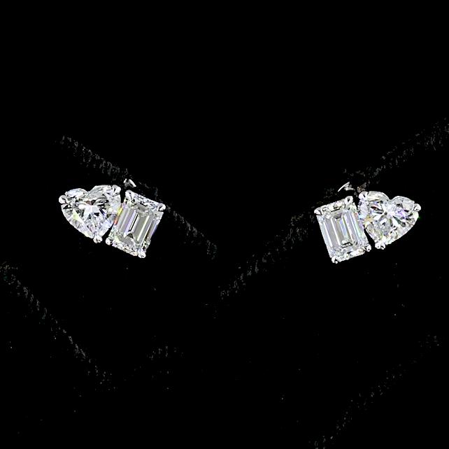 14kt White Gold Lab Diamond Earrings