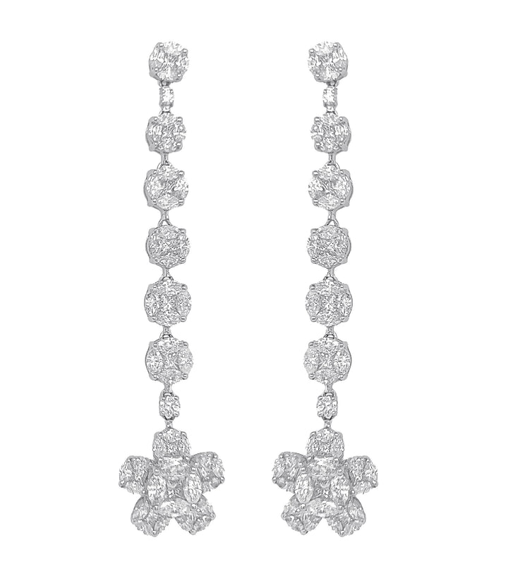 18kt White Gold Diamond Earrings