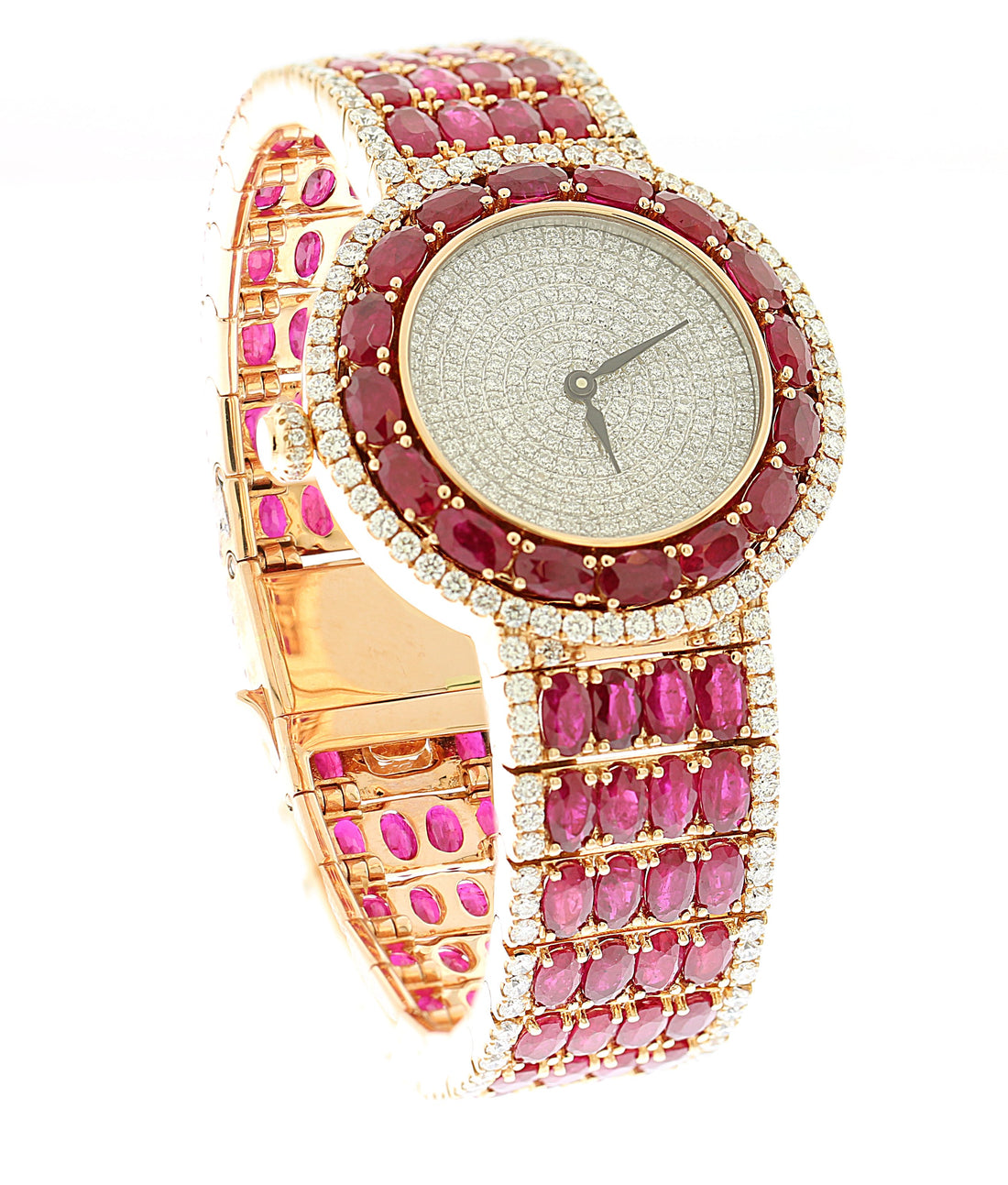 18kt White Gold Diamond And Ruby Watch