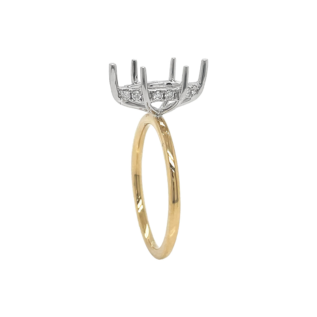 18kt Yellow And White Gold Diamond Semi Mount