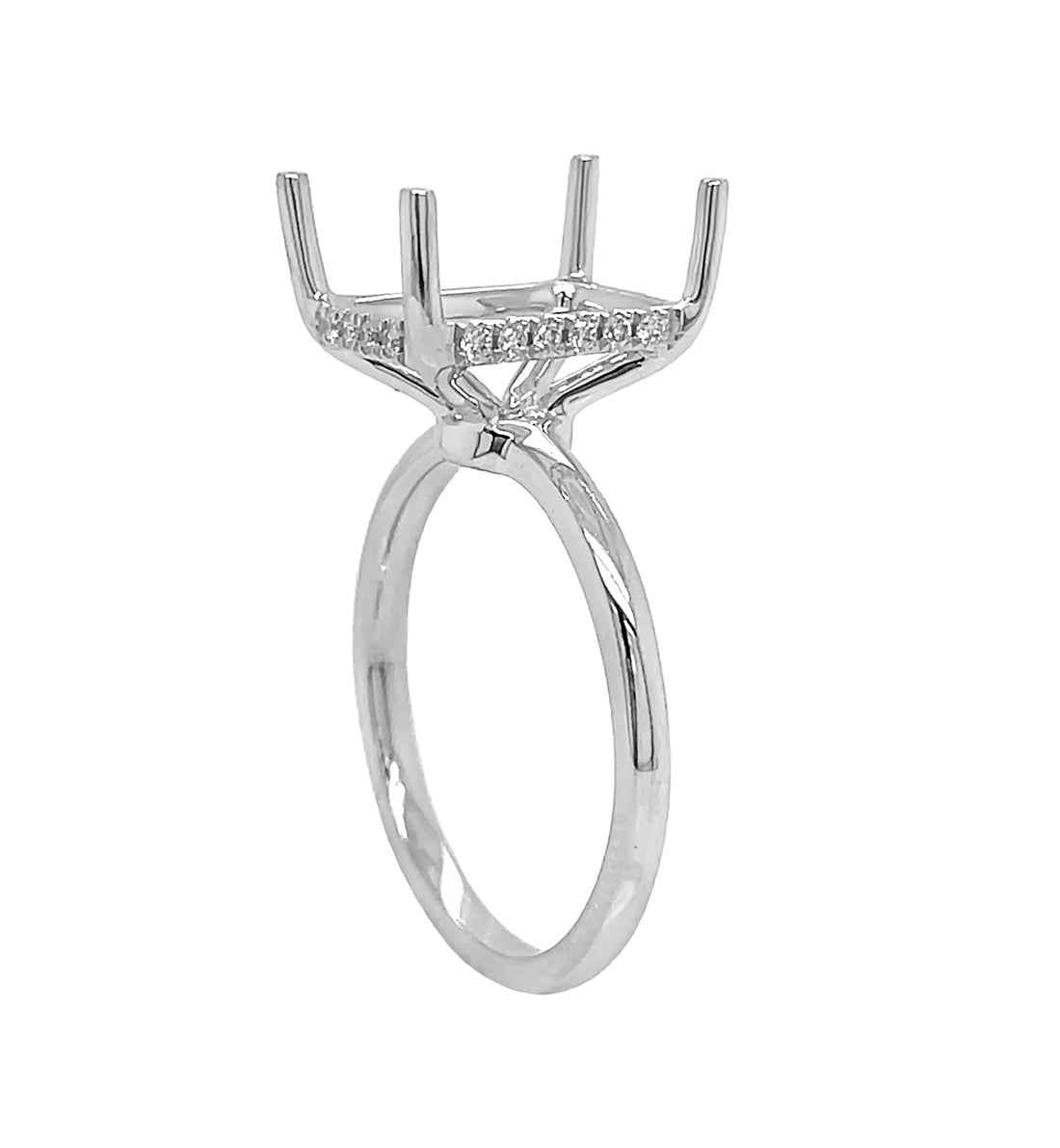 18kt White Gold Diamond Semi Mount