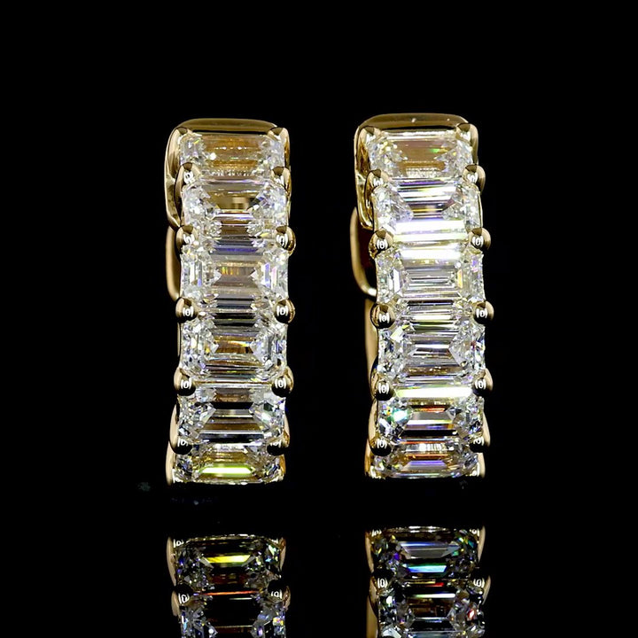 14kt Yellow Gold Lab Diamond Huggie Earring
