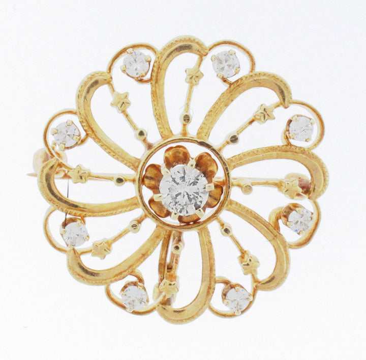 14kt Yellow Gold Diamond Pin/Pendant