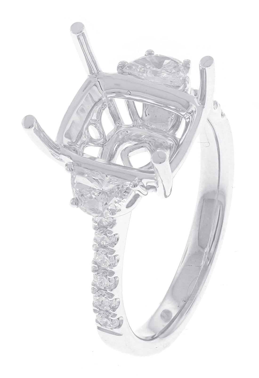 18kt White Gold Diamond Semi Mount