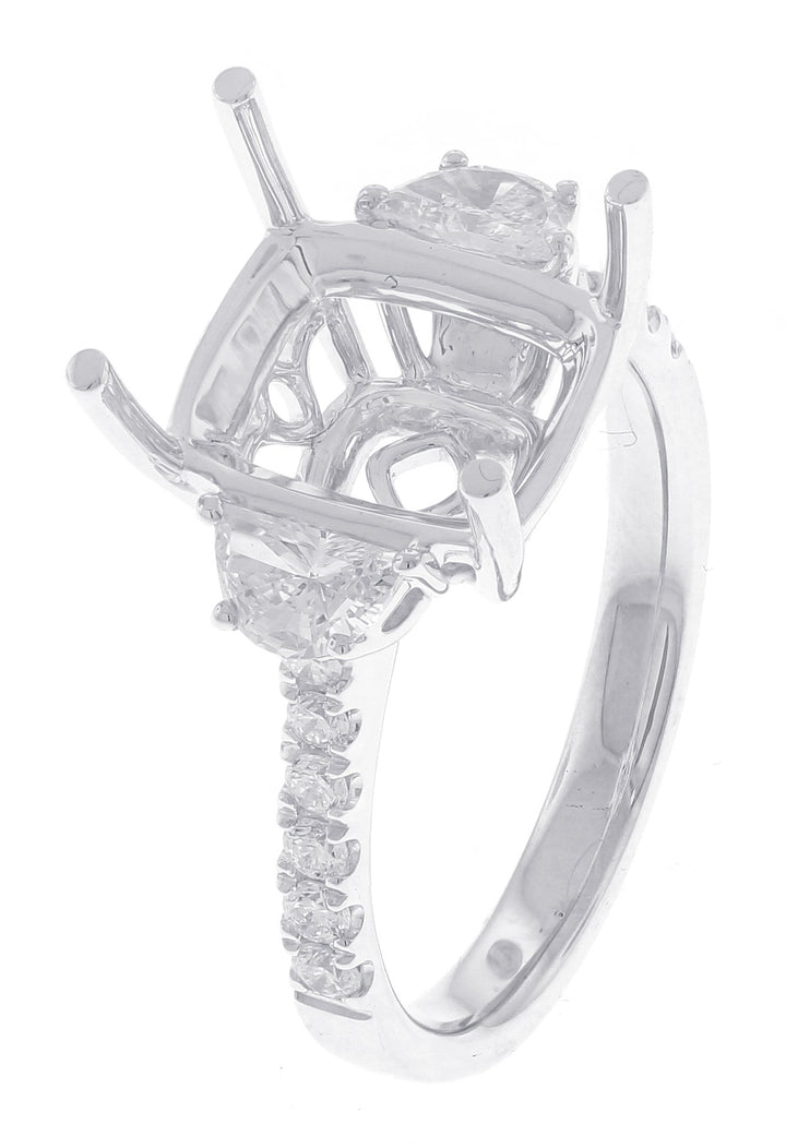 18kt White Gold Diamond Semi Mount