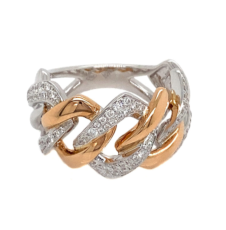 18kt White And Rose Gold Diamond Ring
