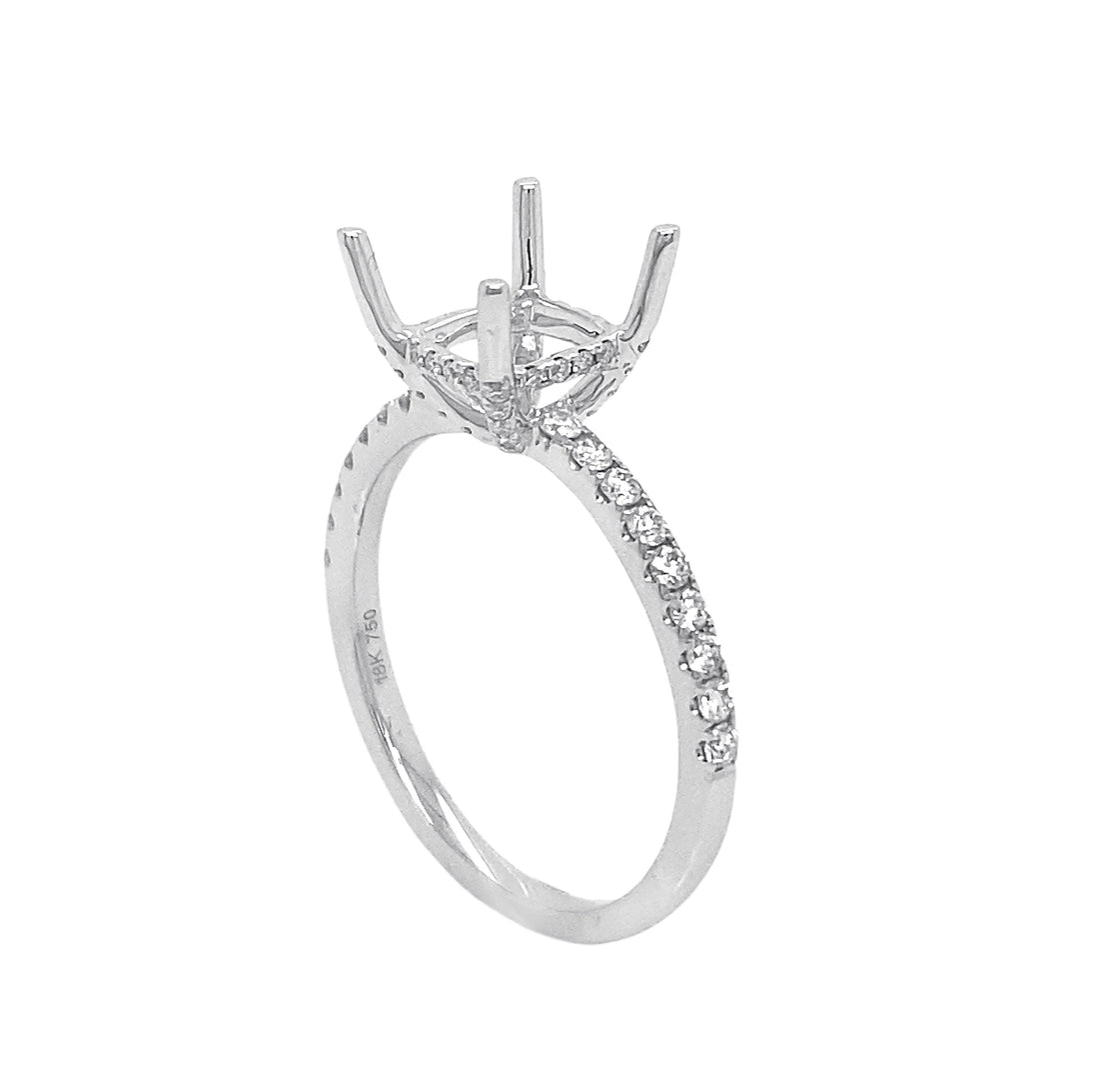 18kt White Gold Diamond Semi Mount